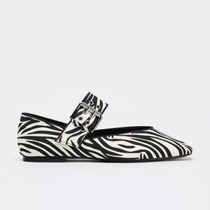 Zara zebra print ballet flats